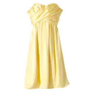 TEVOLIO Womens Plus Size Satin Strapless Dress   Sassy Yellow   18W