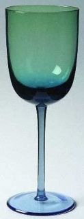 Block Crystal Festival Green/Blue Water Goblet   Green Bowl/Blue Stem