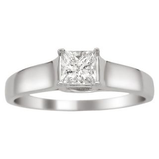 3/8 CT.T.W. Diamond Certified Solitaire Ring in 14K White Gold   Size 6.5