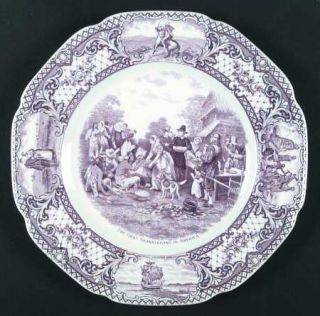 Crown Ducal Colonial Times Mulberry (Scalloped) Dinner Plate, Fine China Dinnerw