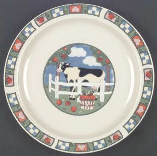 Gibson Designs Barnyard Dinner Plate, Fine China Dinnerware   Heart&Check Rim,Co