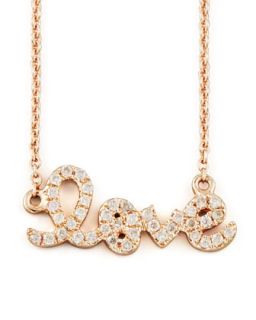 Rose Gold Diamond Love Necklace, Small   Sydney Evan