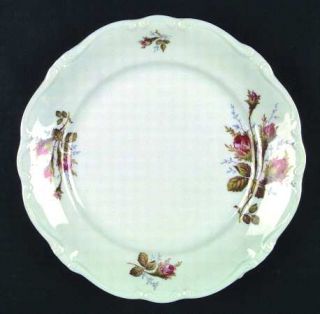 Johann Haviland Antoinette Dinner Plate, Fine China Dinnerware   Pink Roses,Gree