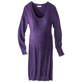 Liz Lange for Target Maternity Long Sleeve Cable Sweater Dress   Purple S