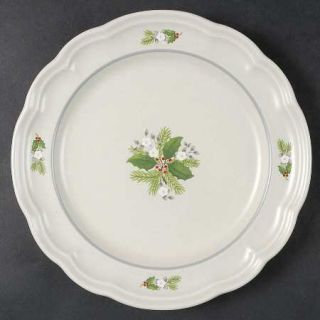 Pfaltzgraff Christmas Heirloom Luncheon Plate, Fine China Dinnerware   White Flo