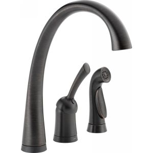 Delta Faucet 4380T RB DST Pilar Single Handle Kitchen Faucet With Spray