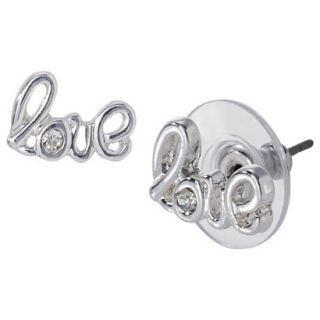 Love Script Earrings   Silver