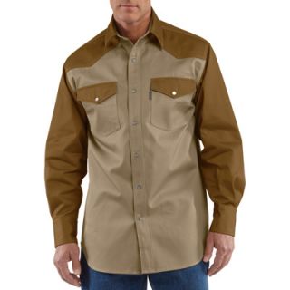 Carhartt Ironwood Snap Front Twill Work Shirt   Khaki/Brown, Large, Model# S209
