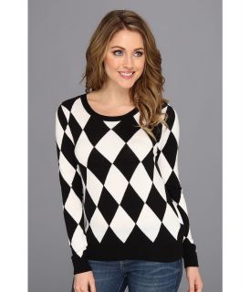 kensie Cotton Blend Sweater Womens Sweater (Black)