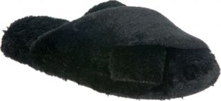 Womens Dearfoams Embroidered Closed Back   Black/Black Slippers