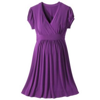 Merona Maternity Short Sleeve V Neck Dress   Purple M