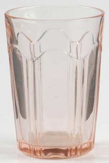 Anchor Hocking Colonial Pink Flat Juice Glass   Pink,Rib/Panel Design,Depression