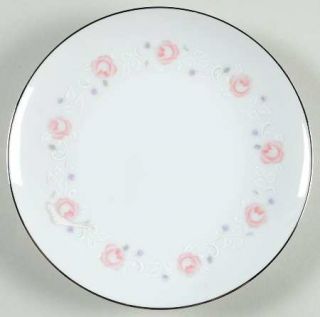 Noritake Leanna Bread & Butter Plate, Fine China Dinnerware   Pink Roses,Purple