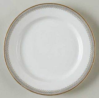 Heinrich   H&C Ardmore Salad Plate, Fine China Dinnerware   Black Greek Key,Gold