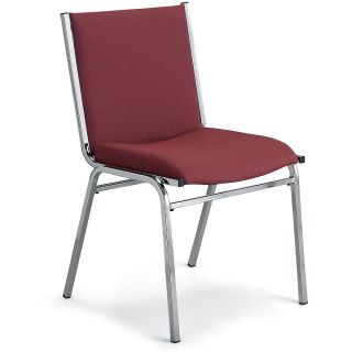 Kfi Contemporary 2 Thick Vinyl Upholstered Stack Chair   19 3/4X22x33   Without Arms   Burgundy   Lot of 2