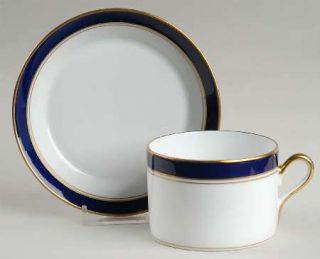 Richard Ginori Sardinia Blue Flat Cup & Saucer Set, Fine China Dinnerware   Blue