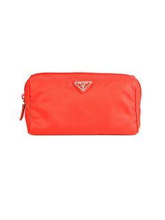 Prada Nylon Triangle Cosmetic Bag   Red