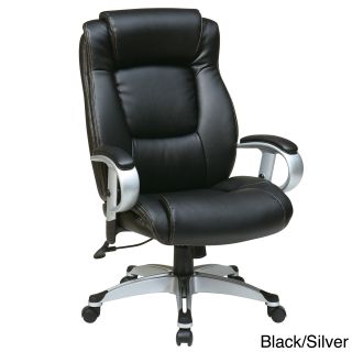 Office Star Products Work Smart Eco Leather Seat And Back Executive Chair (Black, espresso Weight capacity 250 poundsDimensions 45 inches high x 27.5 inches wide x 27.75 inches deepSeat dimensions 22 inches wide x 20 inches deep x 5 inches thickBack si