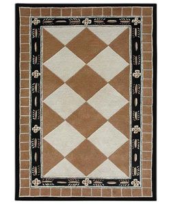 Hand tufted Tile Brown Wool Rug (5 X 8) (blackPattern GeometricMeasures 1 inch thickTip We recommend the use of a non skid pad to keep the rug in place on smooth surfaces.All rug sizes are approximate. Due to the difference of monitor colors, some rug c