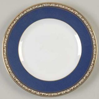 Wedgwood Rococo Dessert/Pie Plate, Fine China Dinnerware   Fine Bone,Cobalt Band