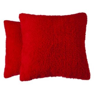 Room Essentials 2 Pack Textured Toss Pillows   Burnt Red (18x18)