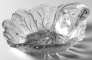 Indiana Glass Pebble Leaf Clear Nappy   Clear, Heavy, Leaf  Design