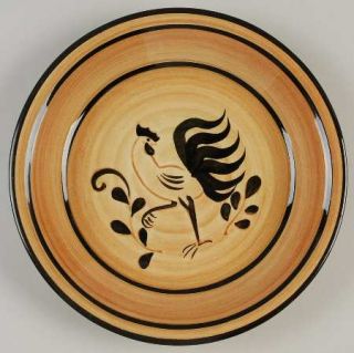 Pennsbury Black Rooster Pie Serving Plate, Fine China Dinnerware   Black/Brown R