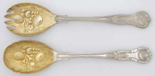 Leonard Silver Leo17 (Silverplate) 2 Piece Salad Set with Case, Solid Pieces   S