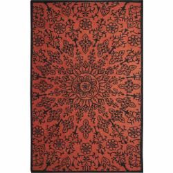 Nuloom Handmade Big Medallion Wool Rug (76 X 96) (BlackPrimary Material WoolPile Height 0.65 inchesStyle TransitionalPattern OrientalTip We recommend the use of a non skid pad to keep the rug in place on smooth surfaces.All rug sizes are approximate.