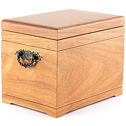 Deluxe All natural Oak Finish Urn And Chest