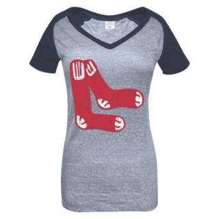 MLB Womens Boston Redsox T Shirt   Grey/Navy (L)
