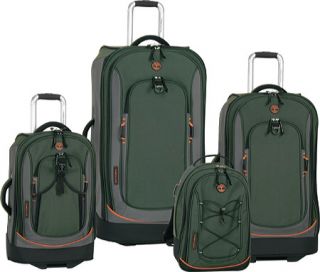 Timberland Claremont Four Piece Luggage Set   Olive/Orange Luggage Sets
