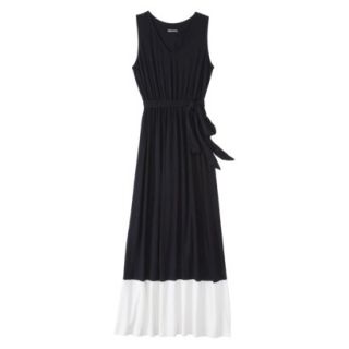 Merona Womens Knit Colorblock Maxi Dress   Black/Sour Cream   XS