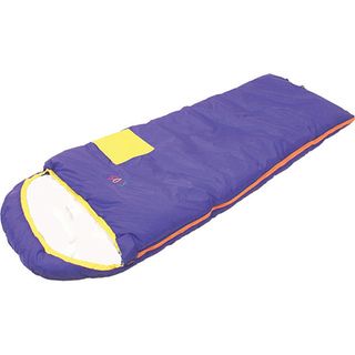 Chinook Kids 32 degree Tapered Sleeping Bag (KidsOuter shell Nylon TaffetaLining CottonFill 1.5 pounds (700 g) Insufil 1Dimensions 71 inches high x 28 inches wide x 22 inches deepDesign One layer constructionClosure #5 2 way zipperColor options Blu