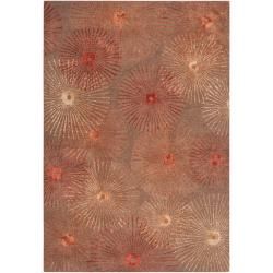 Transitional Hand tufted Brown Finesse New Zealand Wool/viscose Rug (8 X 11)