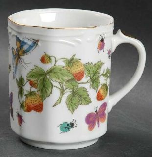 Royal Crown (Japan) Spring Time Mug, Fine China Dinnerware   Strawberries & Leav