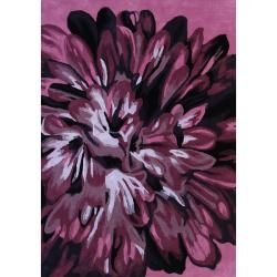 Handmade Alexa Prive Plum Floral Pattern Wool Rug (5 X 8)