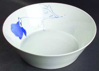 Studio Nova Ming Blue 9 Round Vegetable Bowl, Fine China Dinnerware   Blue Flow