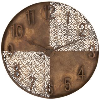 Creative Interpretation Bronze Metal Wall Clock (Bronze finishFinish Weathered bronze finishRequires one (1) AA battery (not included) Dimensions 33.5 inches high x 33.5 inches wide x 1.5 inches deep )
