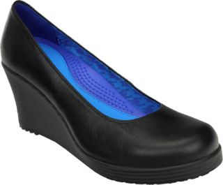 Womens Crocs A leigh Closed Toe Wedge   Black/Black Casual Shoes