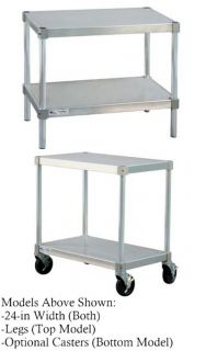 New Age Stationary Equipment Stand w/ 400 lb Capacity & 2 Shelves, 30x30x20 in, Aluminum