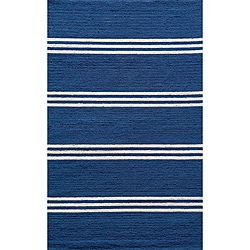 Indoor/ Outdoor South Beach Blue Stripes Rug (2 X 3)