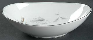 Noritake Corliss 10 Oval Vegetable Bowl, Fine China Dinnerware   Turquoise/Gray