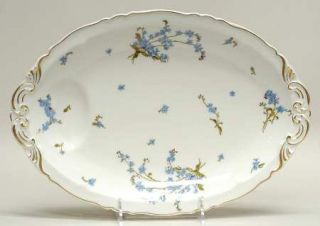Haviland Montmery (Forget Me Nots) 13 Oval Serving Platter, Fine China Dinnerwa