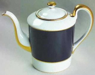 Fitz & Floyd Renaissance Black On White Coffee Pot & Lid, Fine China Dinnerware