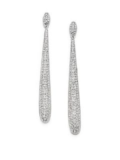 Adriana Orsini Pavé Crystal Linear Drop Earrings   Silver