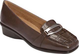 Womens Aerosoles Medley   Dark Brown Faux Croco Casual Shoes