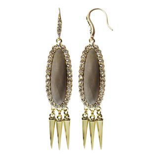 ZOe + SYD Gray Glass & Crystal Dagger Earrings, Womens
