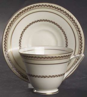 Royal Doulton Repton, The (Gold Trim) Footed Cup & Saucer Set, Fine China Dinner