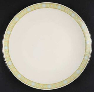 Noritake Connie Salad Plate, Fine China Dinnerware   Blue Flowers,Green Band